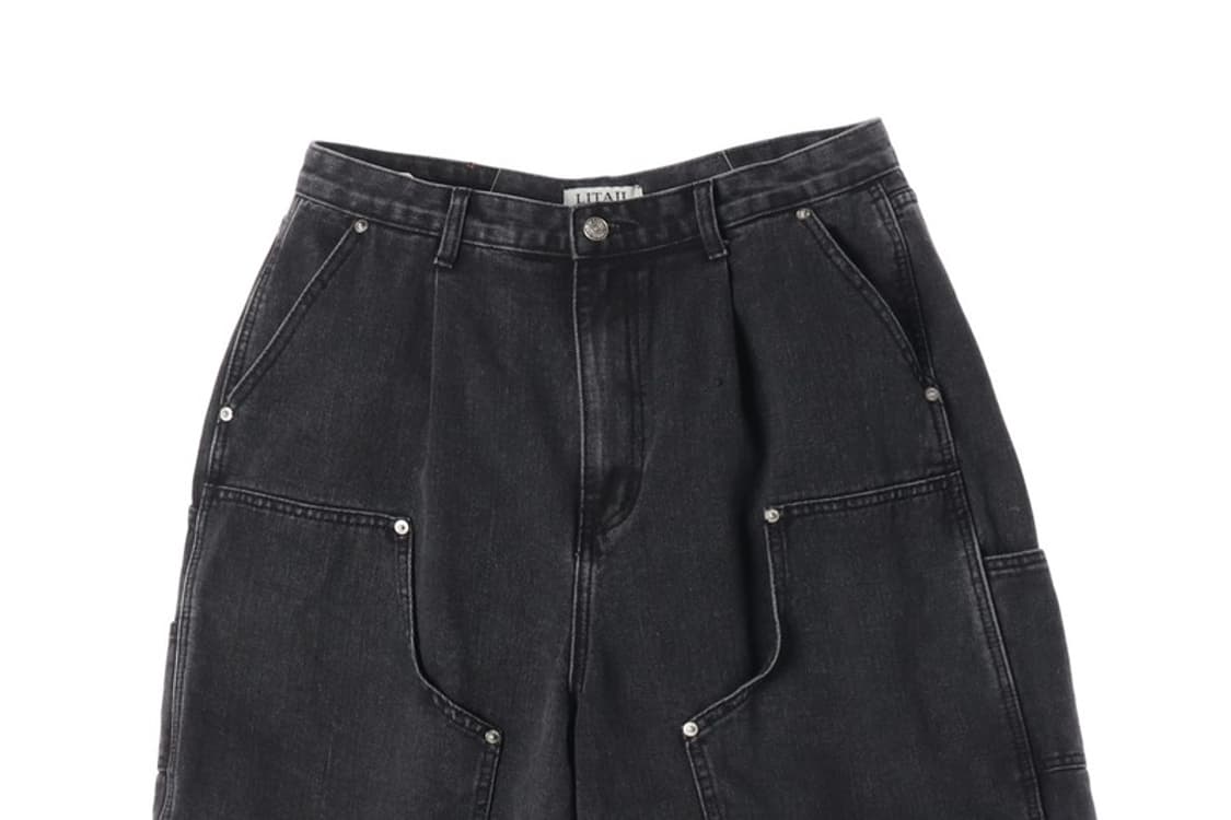 리테일 흑청 워싱 더블니 버뮤다 팬츠 L 상품이미지3