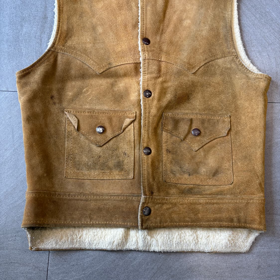 50-60년대 생산 빈티지 스웨이드 조끼 자켓 상품이미지4