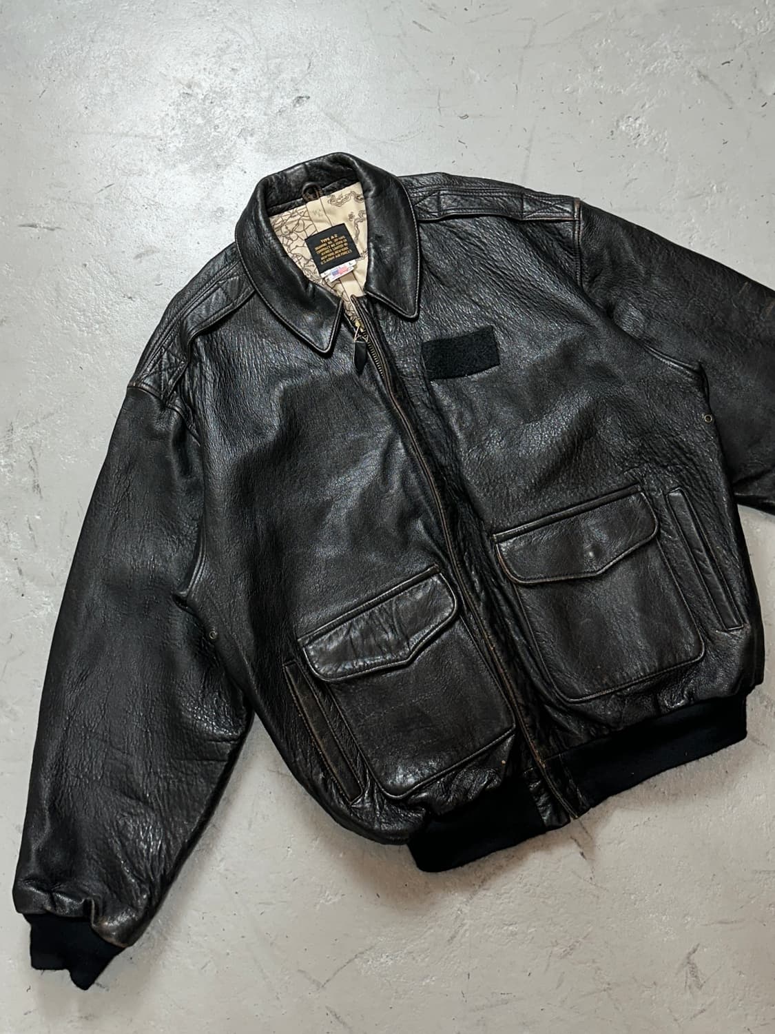 90's OG USA 아비렉스 레더 A-2 자켓 빈티지 레더 봄버 자켓 상품이미지5