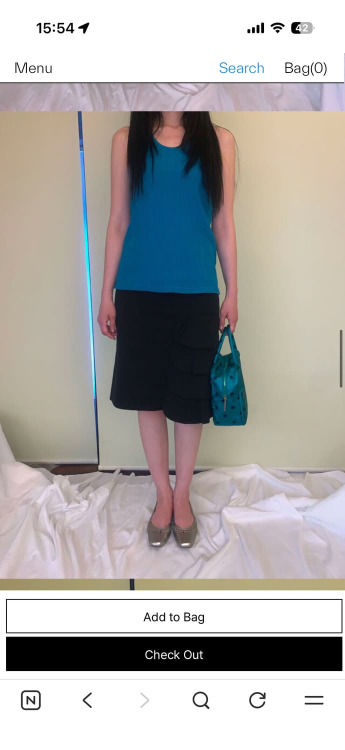 피치바스켓마켓 도트백 그린 상품이미지2