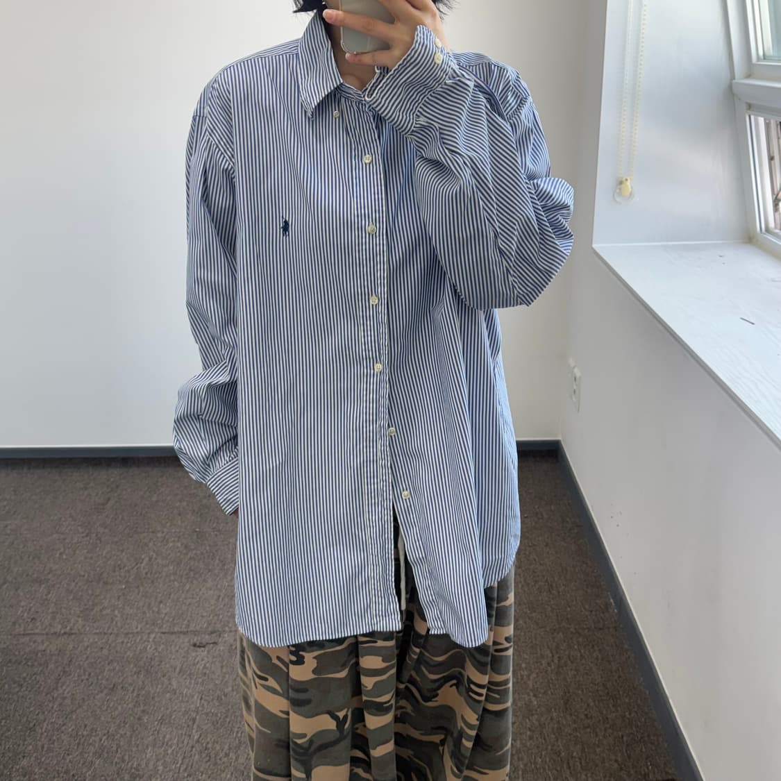 Polo 폴로 네이비포니 네이비 스트라이프 셔츠 상품이미지1