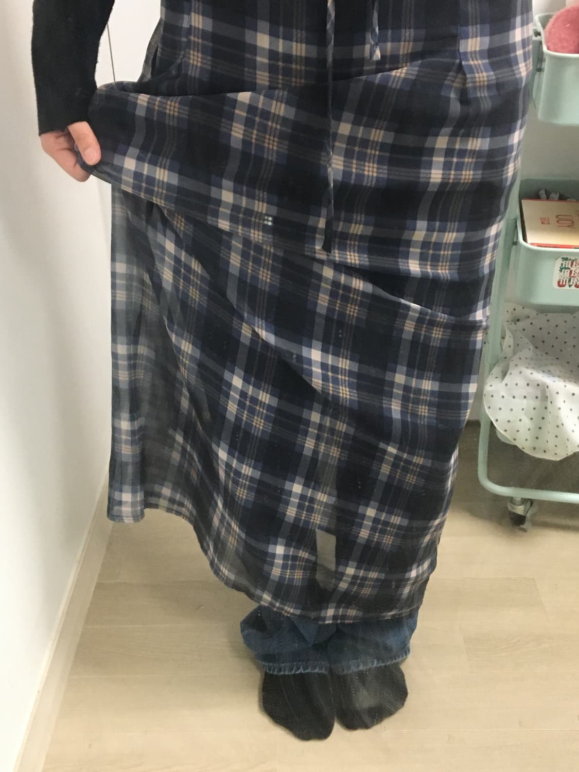 체크 롱스커트 상품이미지1