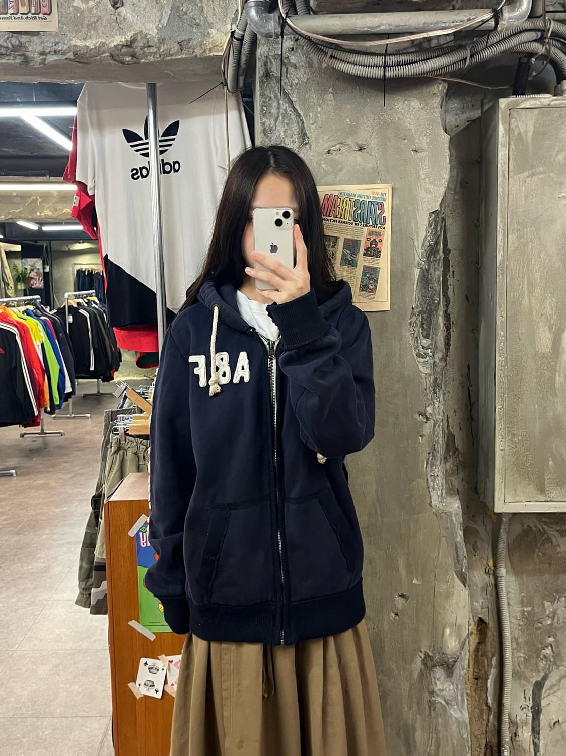 아베크롬비 후드집업 네이비 XL #csz1186 상품이미지2