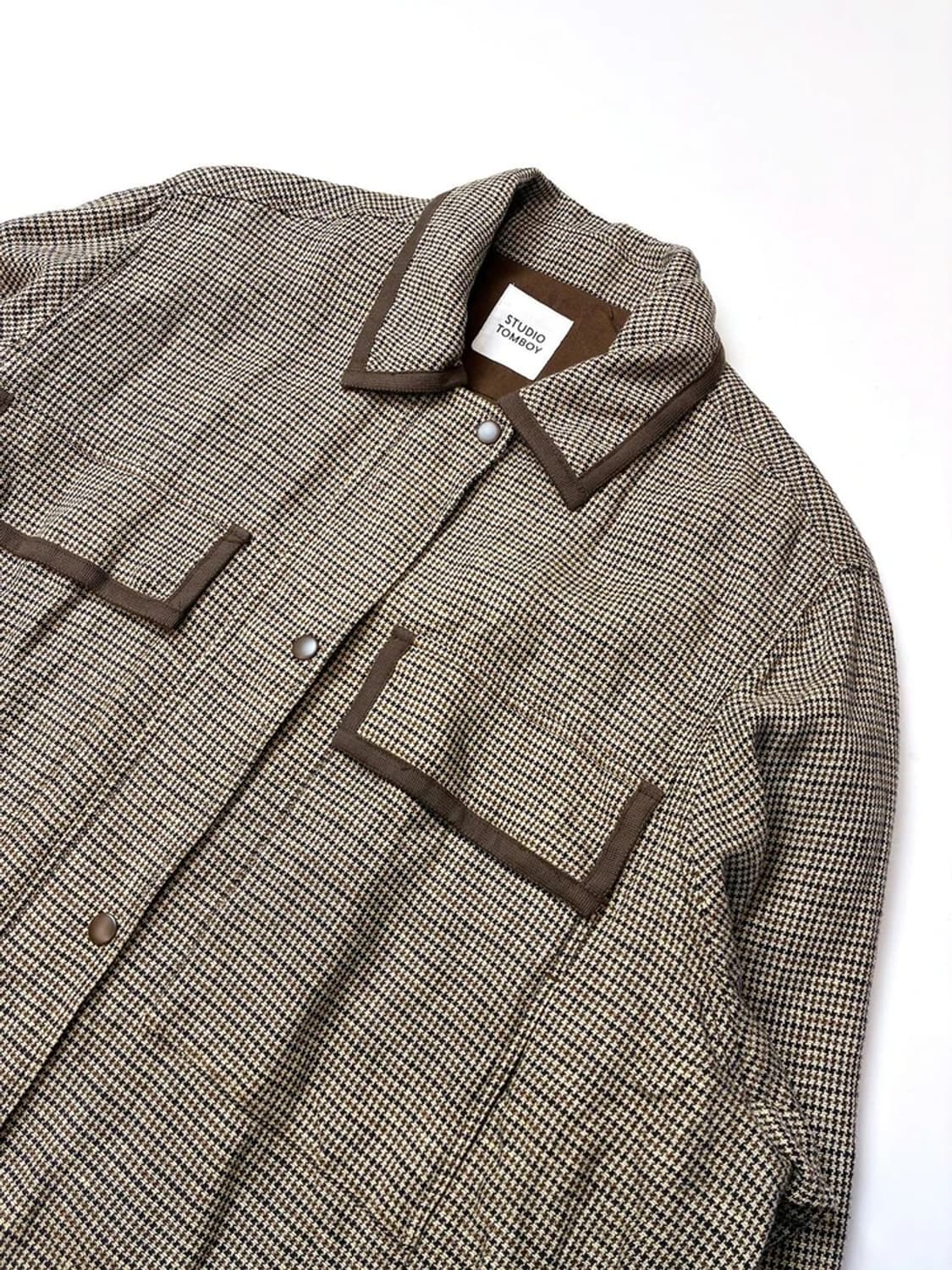 스튜디오톰보이 22ss 아웃 포켓 린넨 체크 점퍼 PN5524    상품이미지2