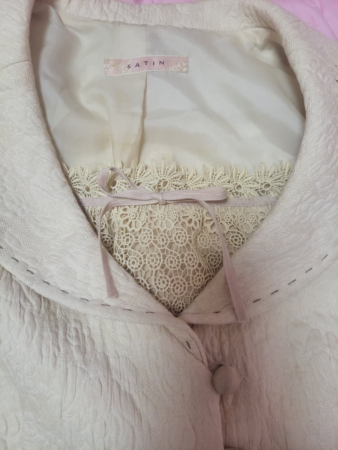 급처상태좋음!샤틴 레이스리본 공주 자켓 양산형지뢰계 레니본st리즈리사st 상품이미지2