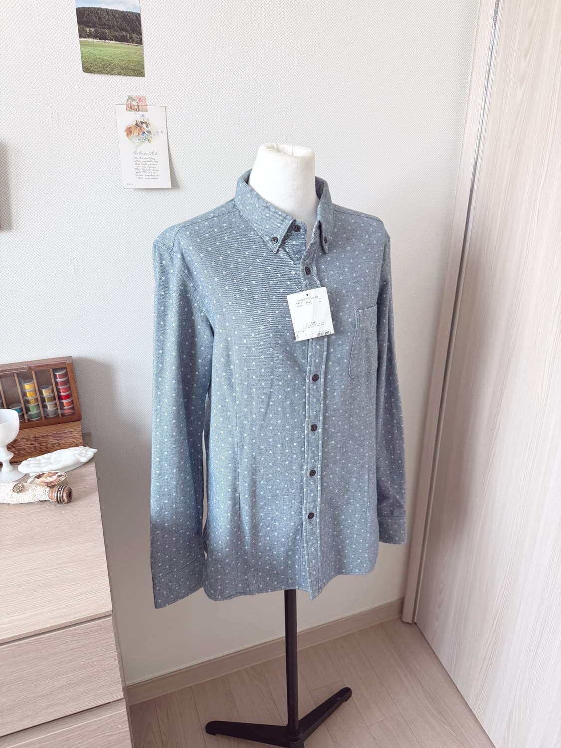 도트 셔츠 새상품 상품이미지2