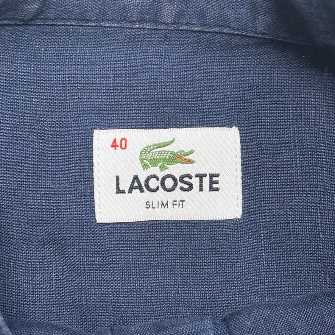 LACOSTE 헨리넥 린넨 셔츠 네이비 40 상품이미지6