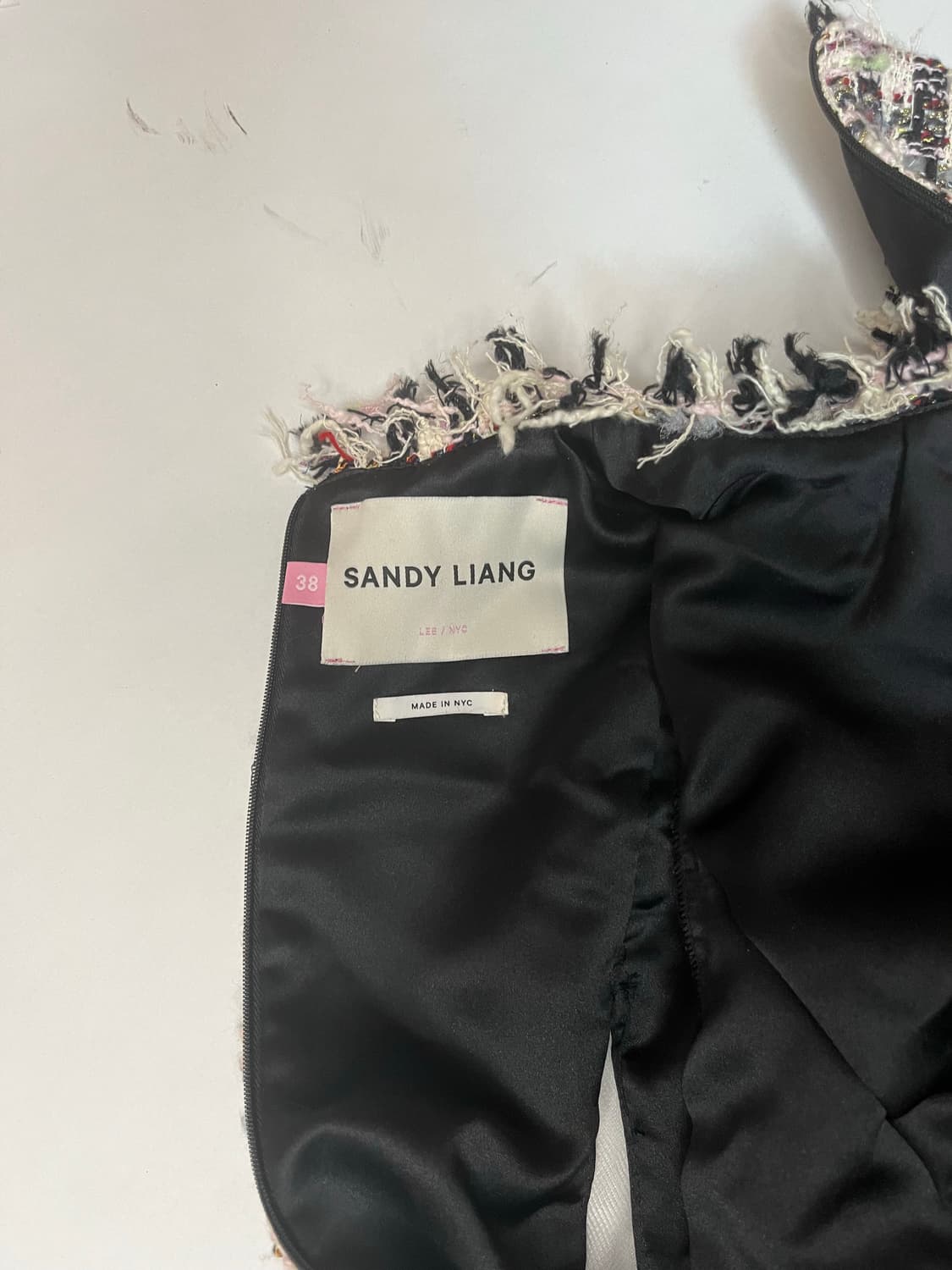 샌디리앙 트위드 메쉬 절개 드레스 상품이미지4