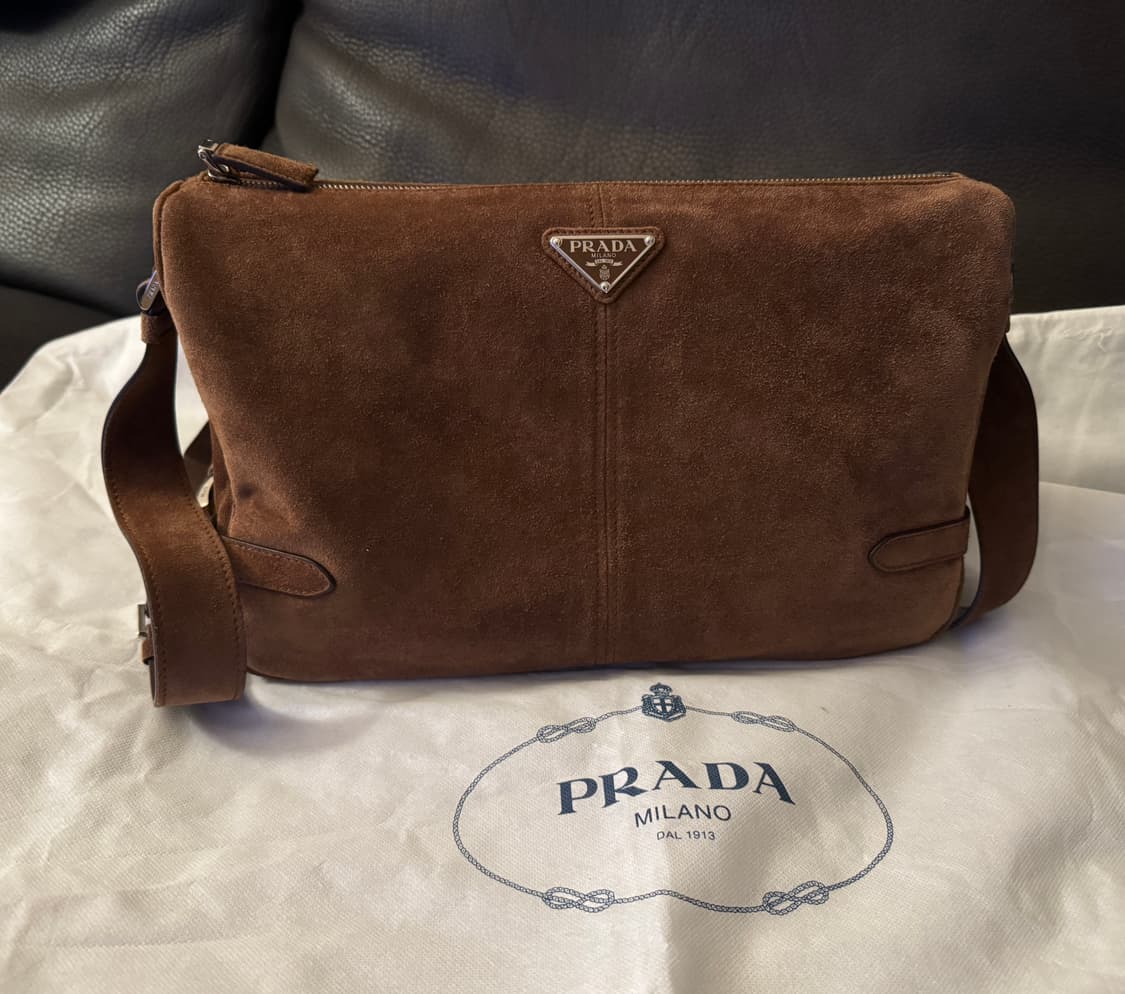 프라다 / 스웨이드 숄더백 코코아 브라운 / os 상품이미지7