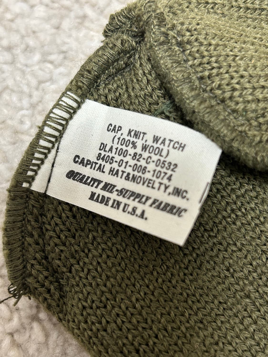 80s 미군 울 왓치캡 [올리브] 상품이미지3