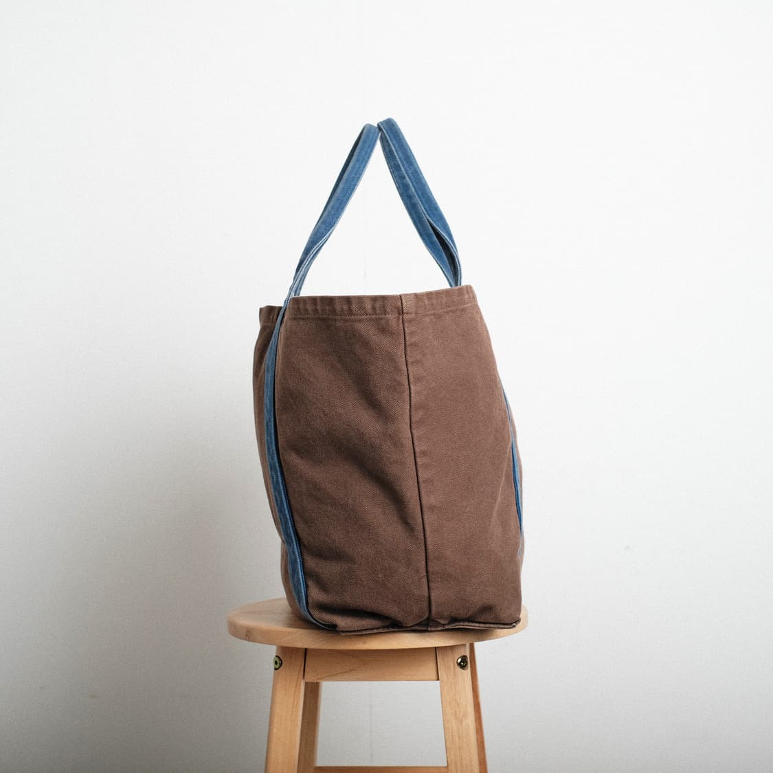 45rpm 브라운/블루 캔버스 토트백 상품이미지7