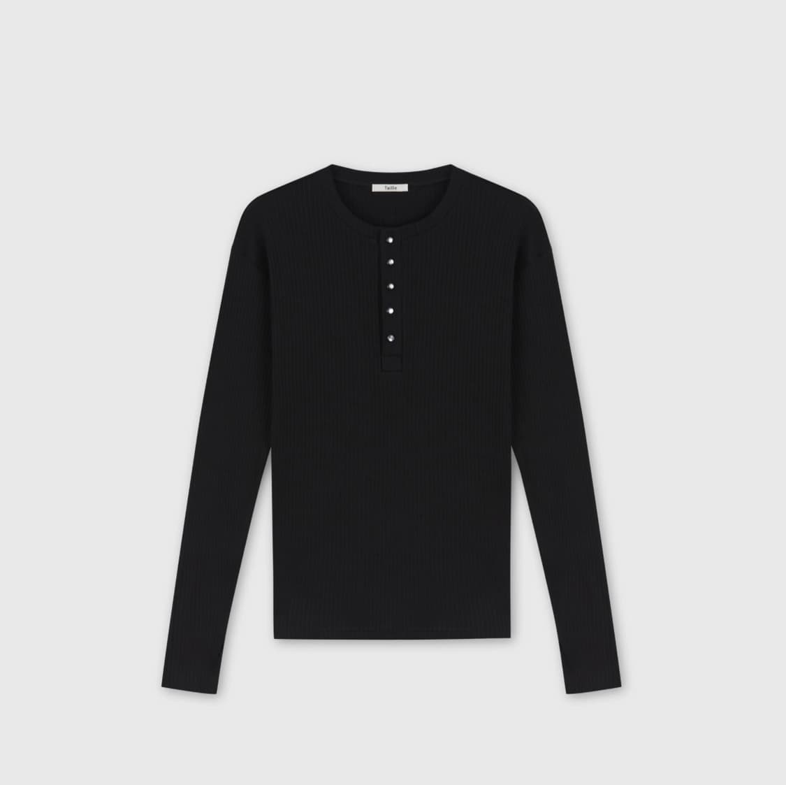 타일레 헨리넥 니트 블랙 3 상품이미지1