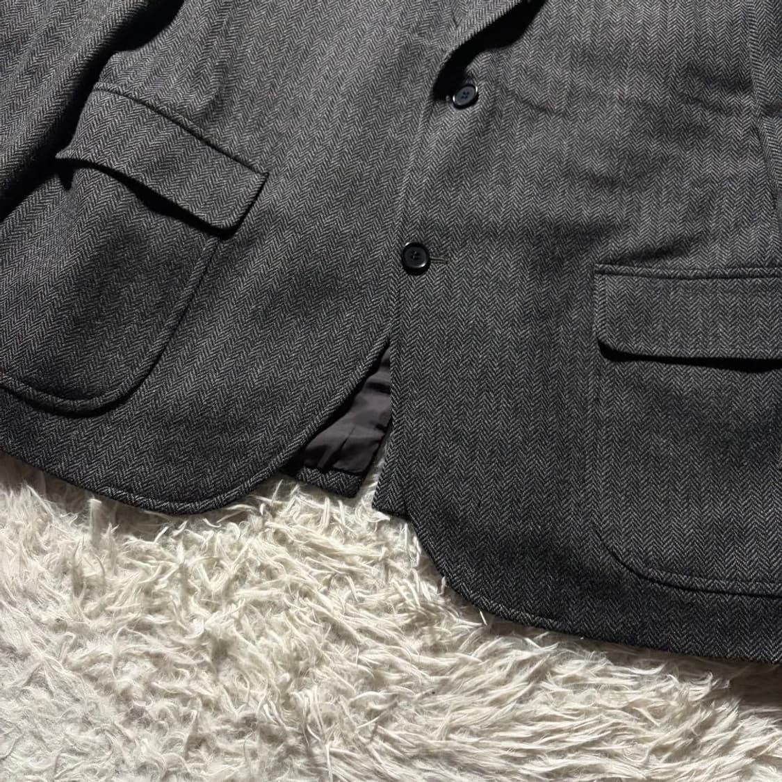 브룩스 브라더스 다크 그레이 헤링본 자켓 상품이미지6