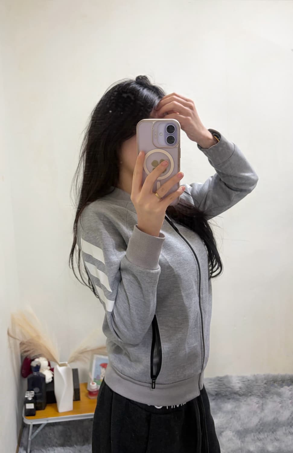 아디다스 그레이 스포츠 여성 트랙탑(xs) 상품이미지1