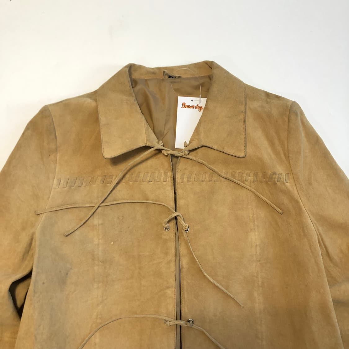 1990s 빈티지 샌드베이지 웨스턴 레더자켓  상품이미지5