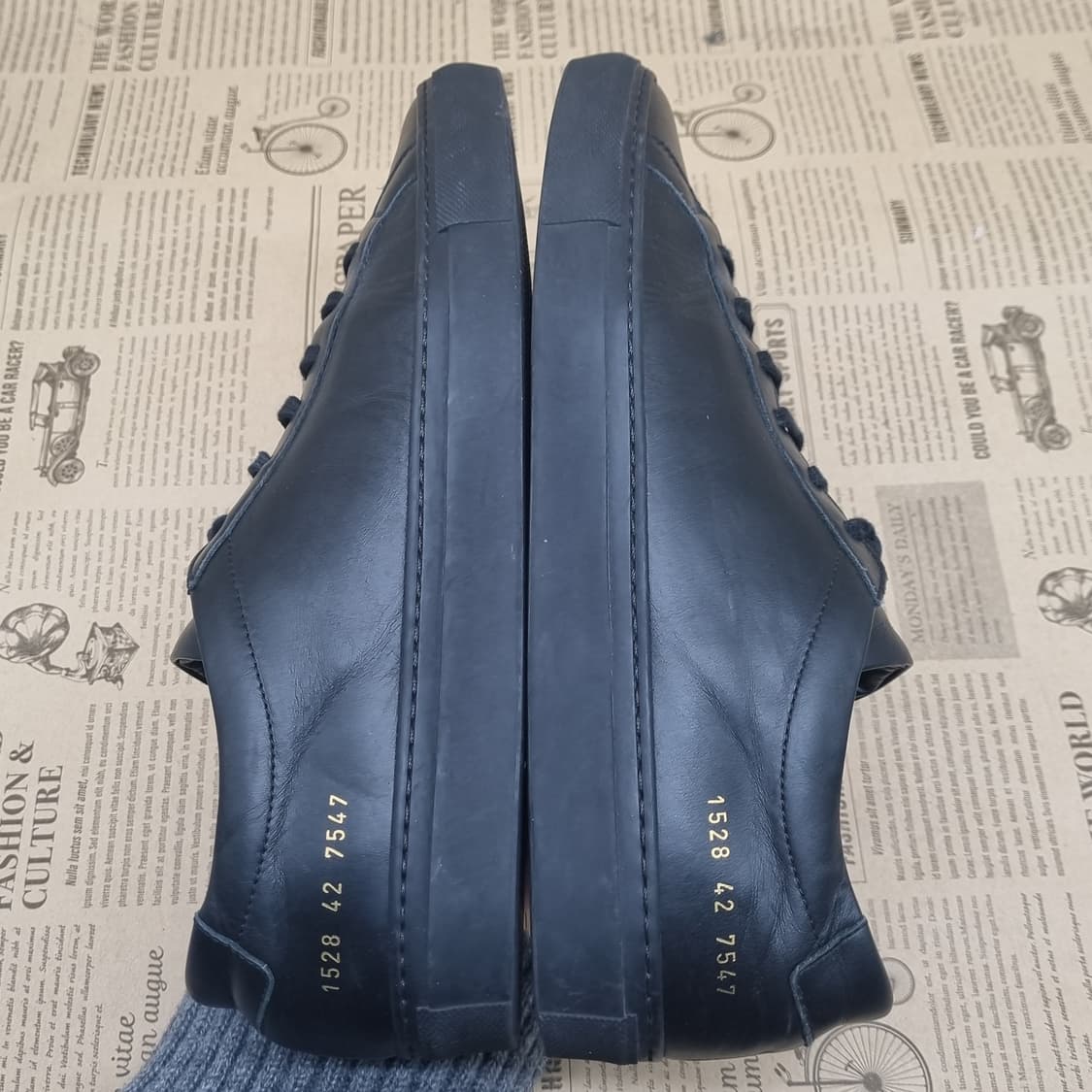 커먼프로젝트 블랙 레더 스니커즈42 270 상품이미지5