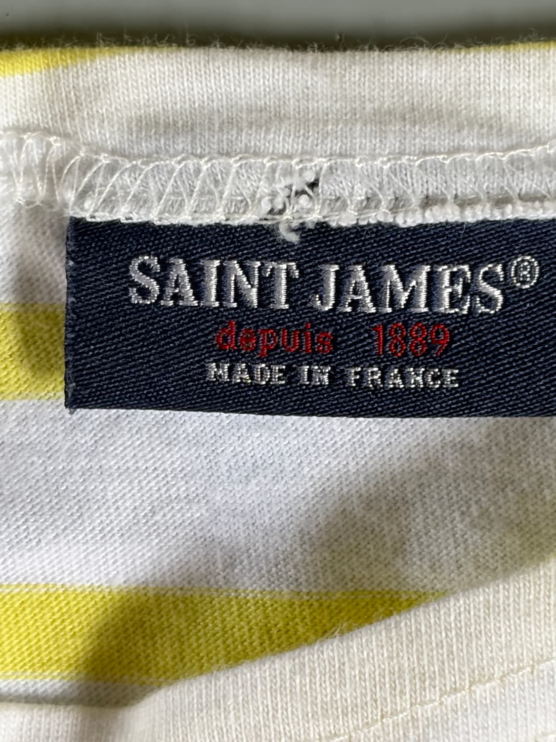 세인트제임스(Saint James) 옐로우,화이트 반팔 티셔츠 상품이미지3