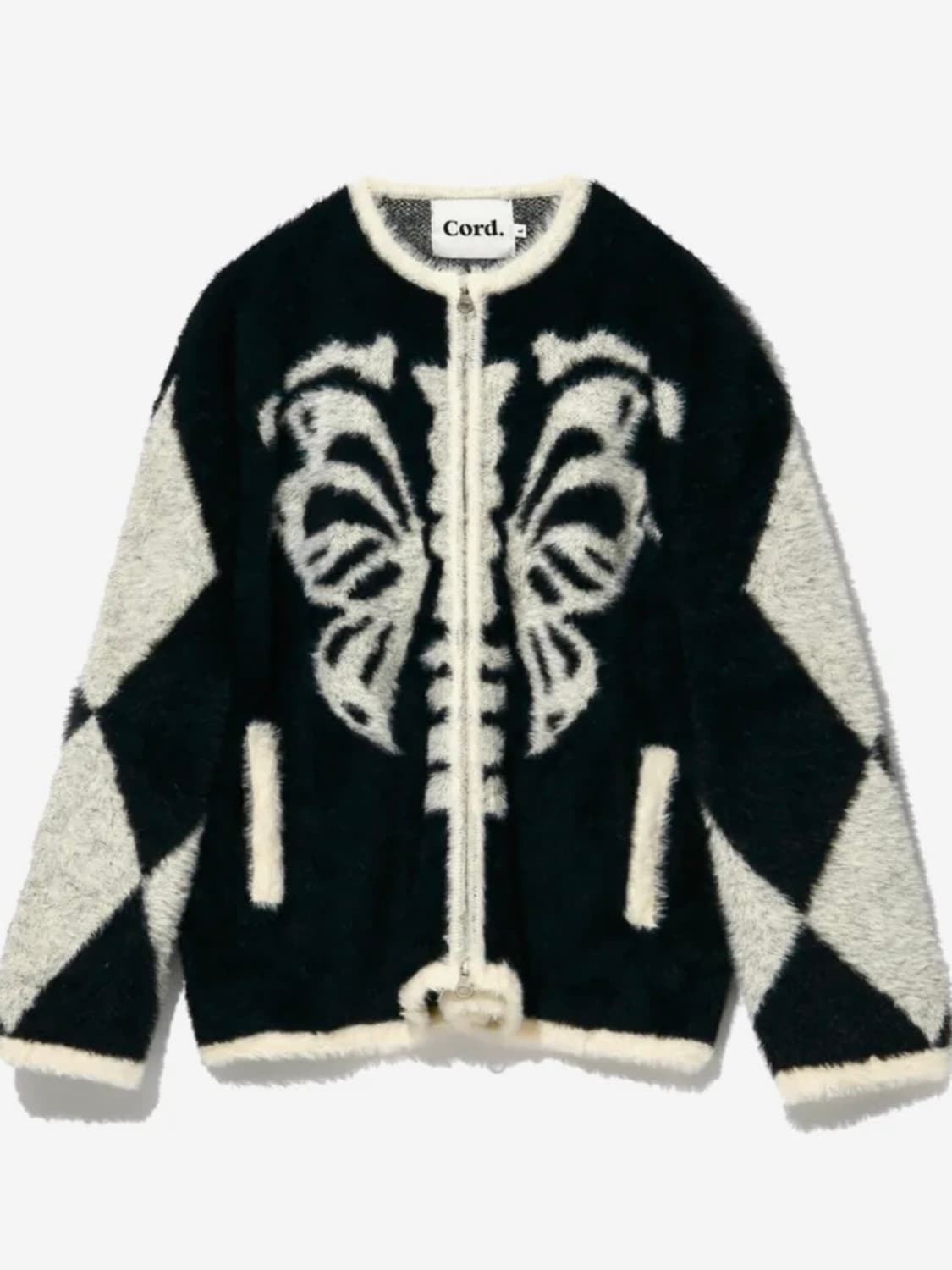 Cord 본플라이 헤어리 니트 짚업 BK 상품이미지3