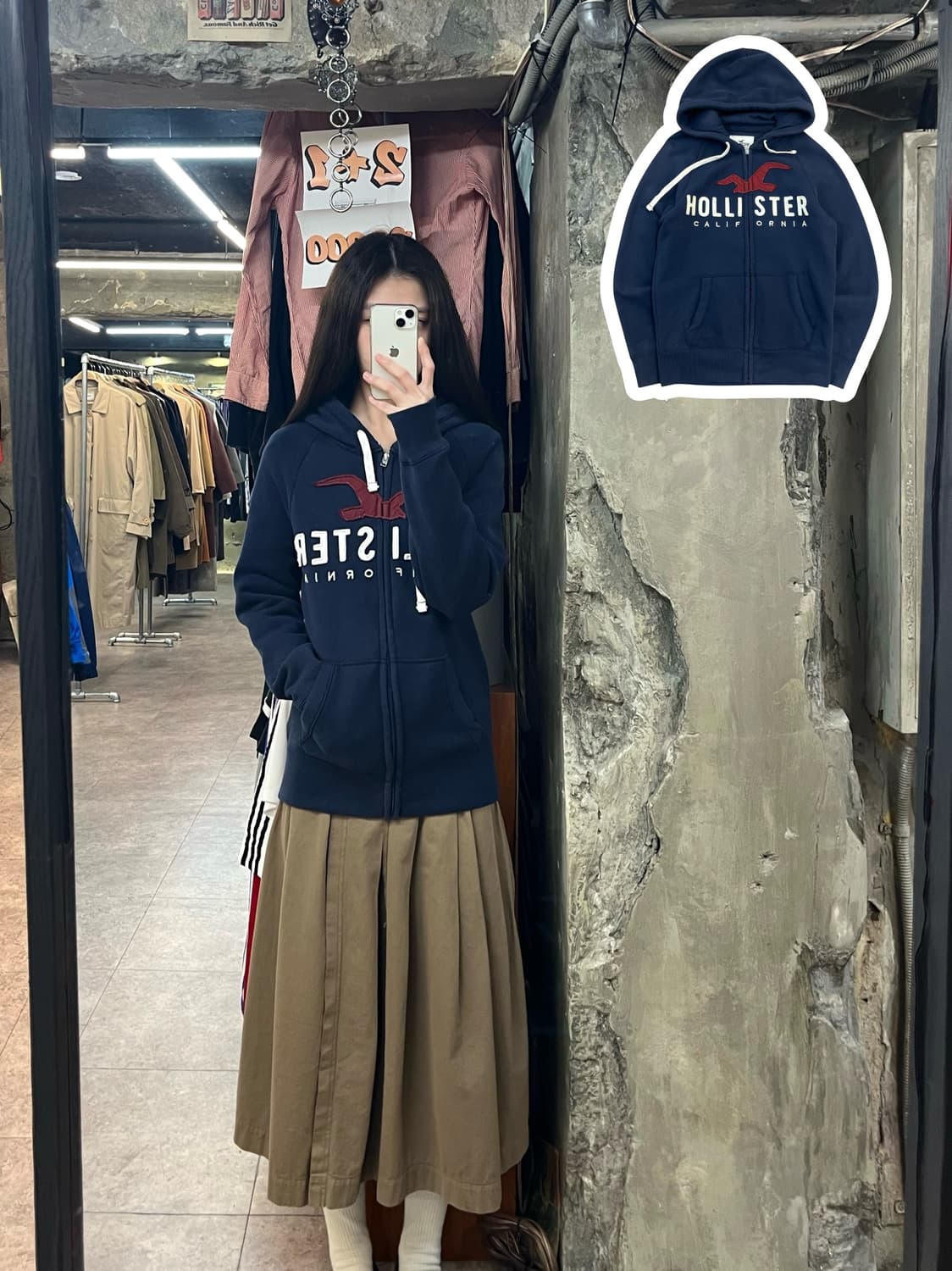 홀리스터 기모 후드집업 네이비 XS #csz2972 상품이미지1