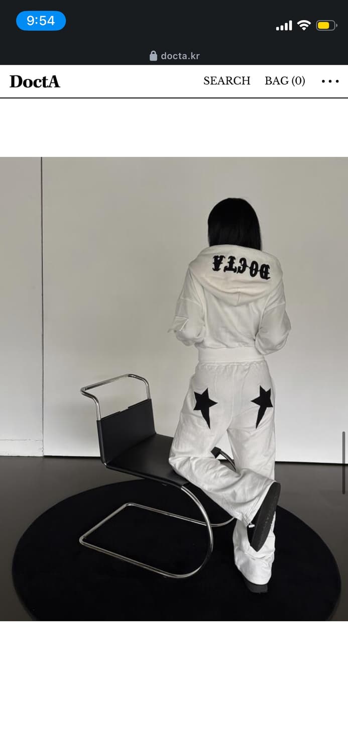 독타 레터링 패치 후드집업 화이트 상품이미지1