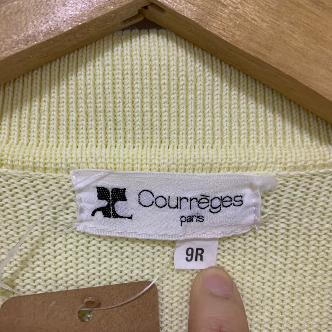 Courreges 꾸레쥬 빈티지 아가일 퍼프 반팔 니트 모리걸 상품이미지3