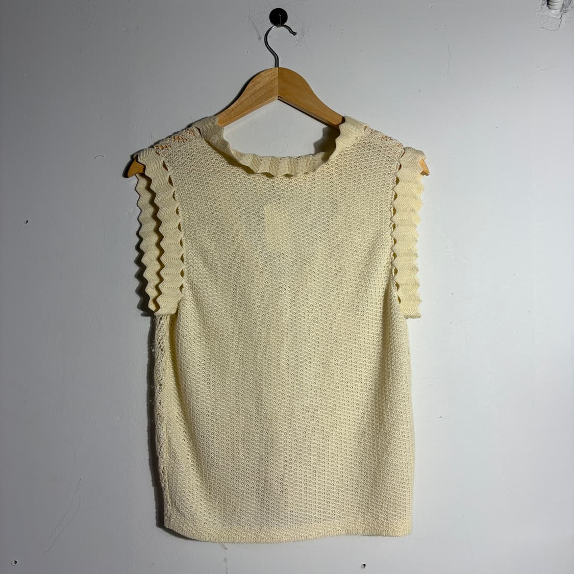 빈티지 모리걸 크림 니트 조끼 (무료배송) 상품이미지3