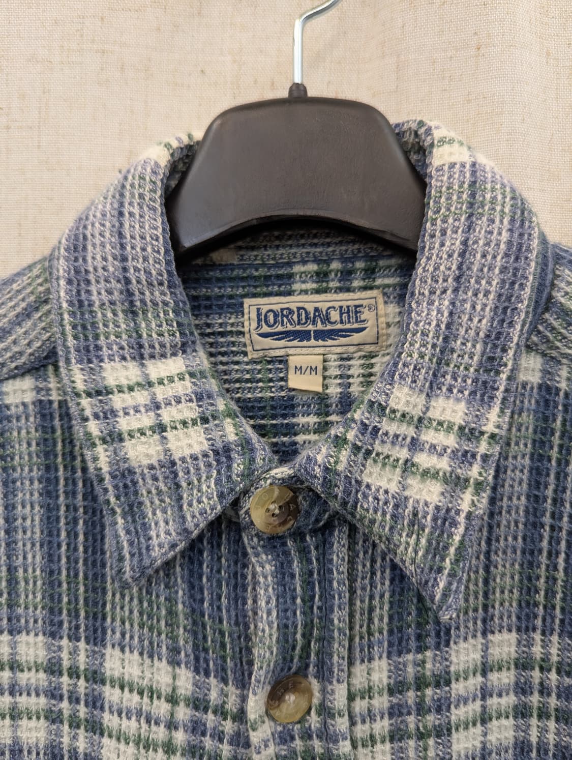 Jordache 체크 남방 셔츠 블루 M 상품이미지3