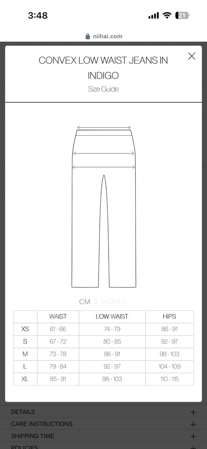 NiiHAi 니하이 로우 웨이스트 진 인디고 상품이미지4