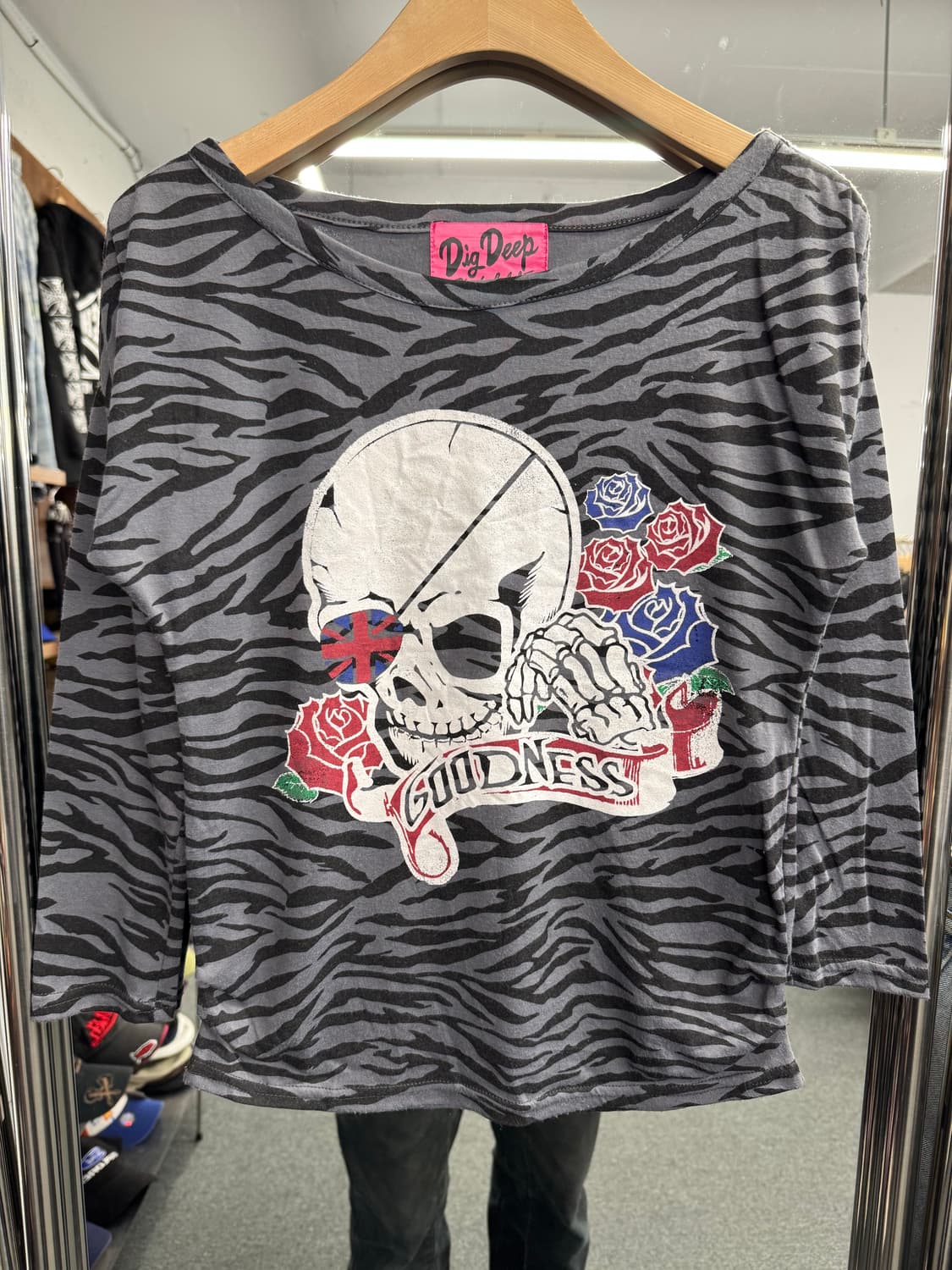 japanese vintage Dig Deep 지브라패턴 롱슬리브 상품이미지1