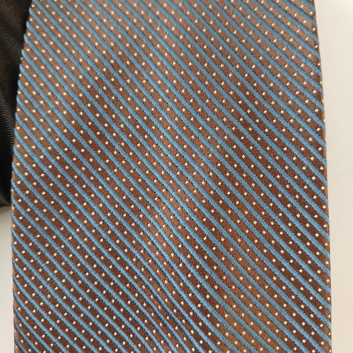 캘빈클라인 실크 브라운 스트라이프 넥타이 9.9cm A+등급 A19238 상품이미지8