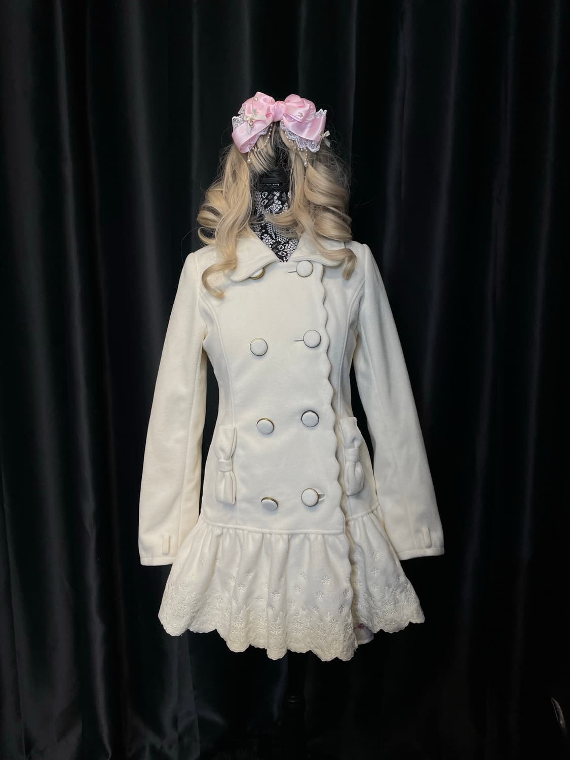 LIZLISA 리본 화이트 히메갸루 코트 상품이미지2