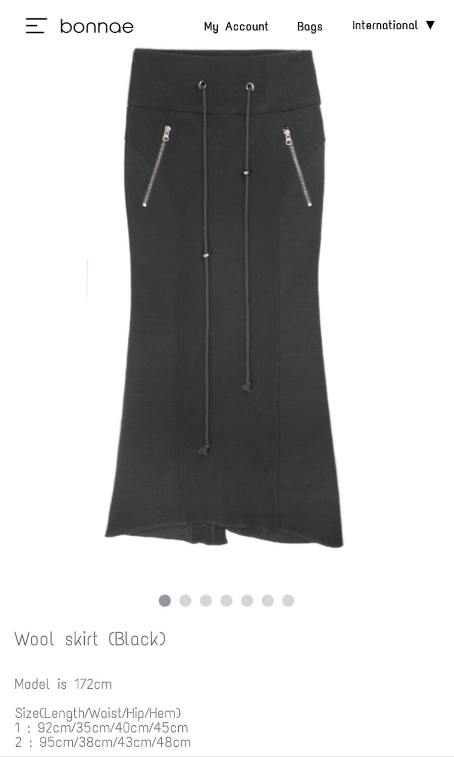 새상품 wool skirt (black) 1size 상품이미지1