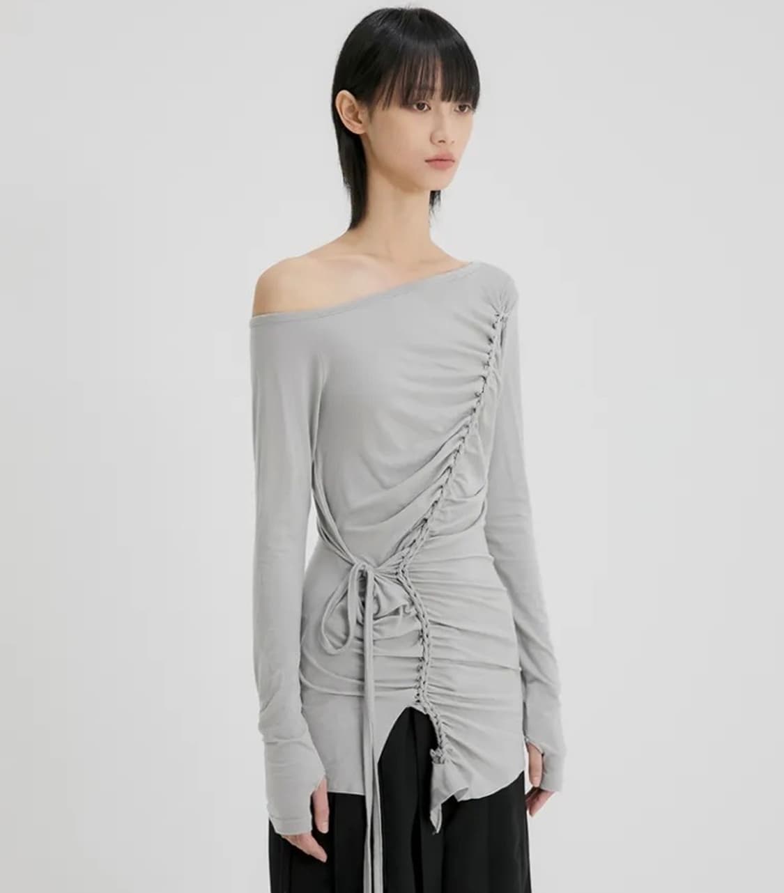 플레어업 Handmade Twisted One-Shoulder Long  상품이미지2