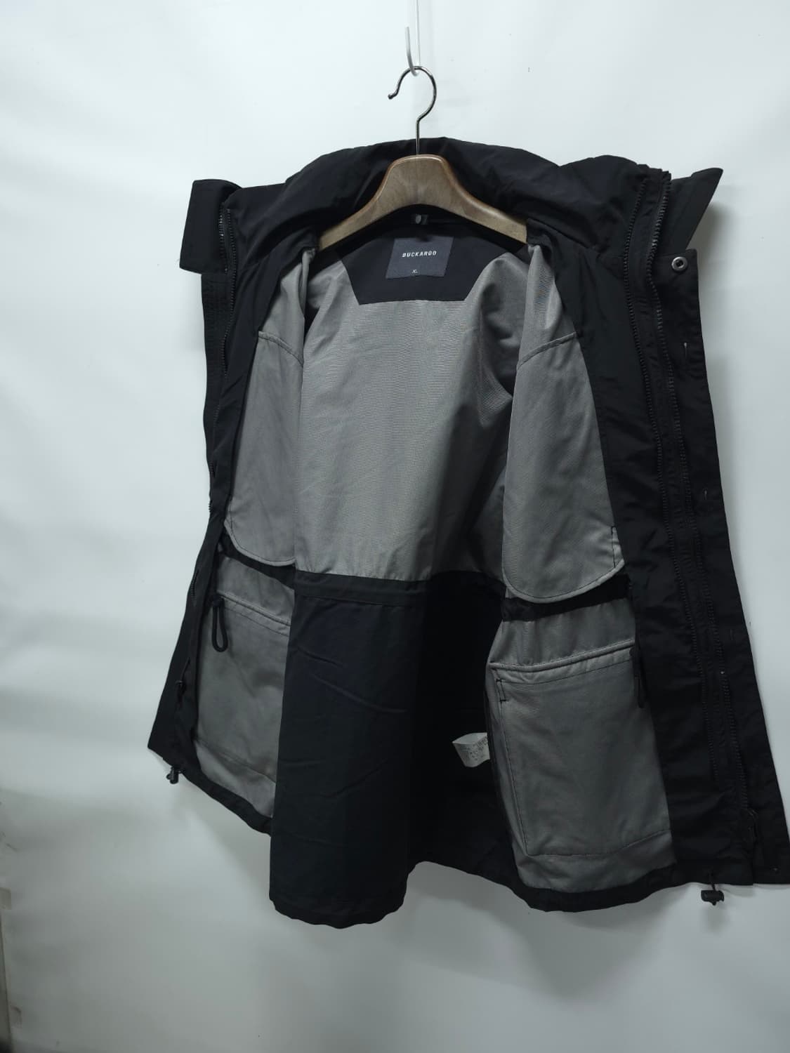 버카루 남성 유틸리티 후드 야상 자켓 (XL/블랙) 상품이미지9