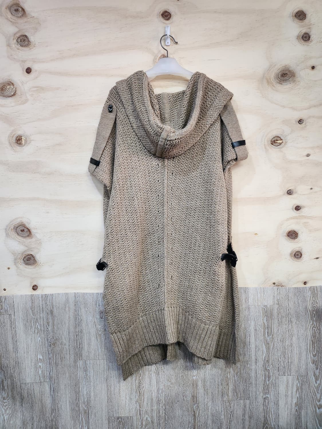 847) 한섬 시스템 후드 판쵸st 소가죽포인트 가디건 상품이미지2