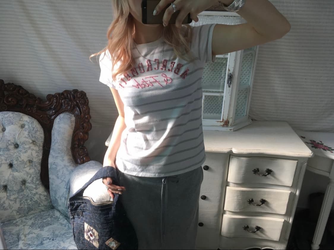아베크롬비 abercrombie stripe pink bead 티셔츠 상품이미지1