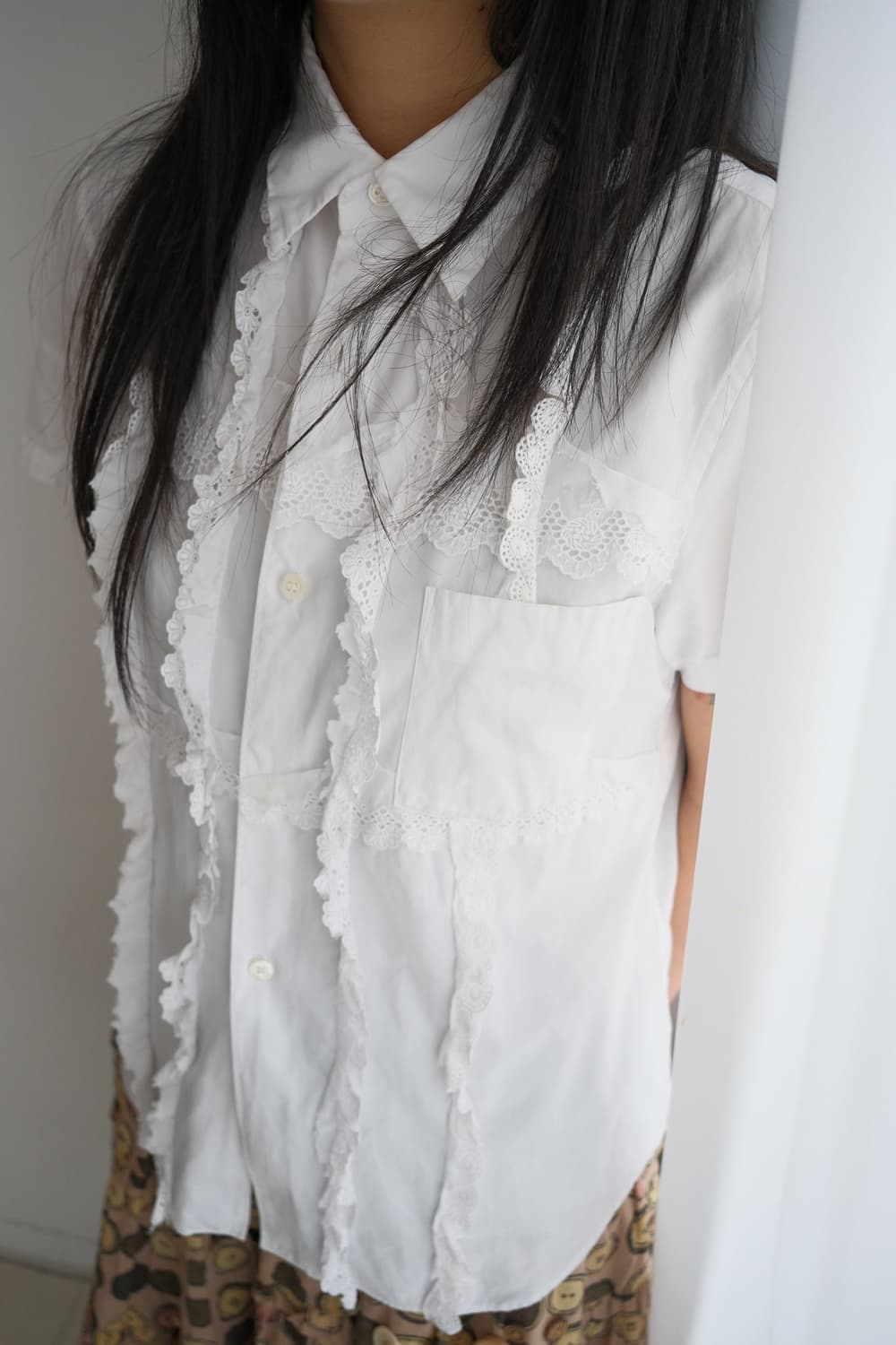 90s Lace shirt 상품이미지4