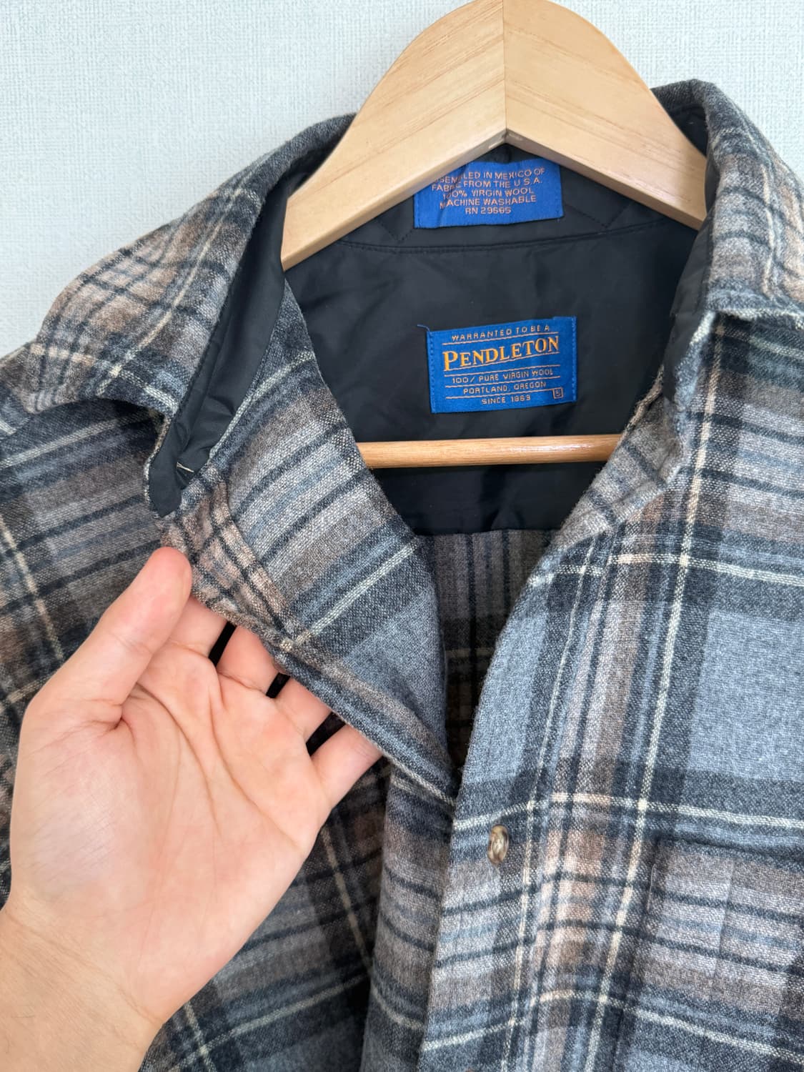 85~92s 펜들턴 울 체크셔츠 L 상품이미지4