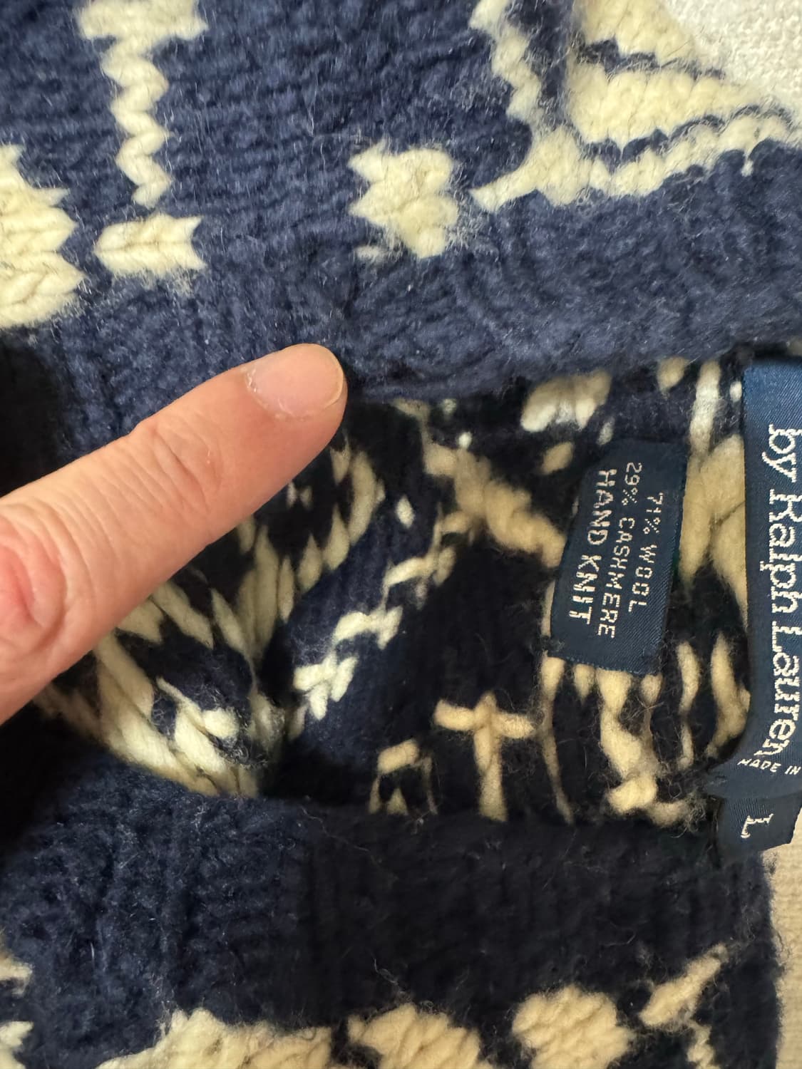 빈티지 폴로 헤비 핸드니트 노르딕 스웨터 polo 90s 상품이미지5