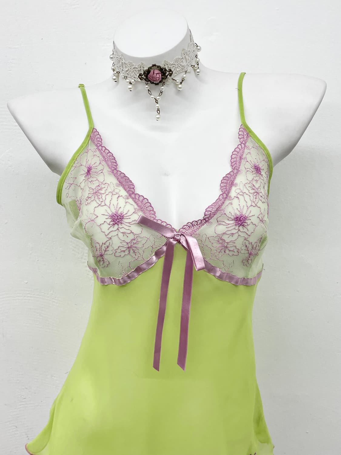 페어리 시어 자수 슬립 핀터깔 상품이미지2