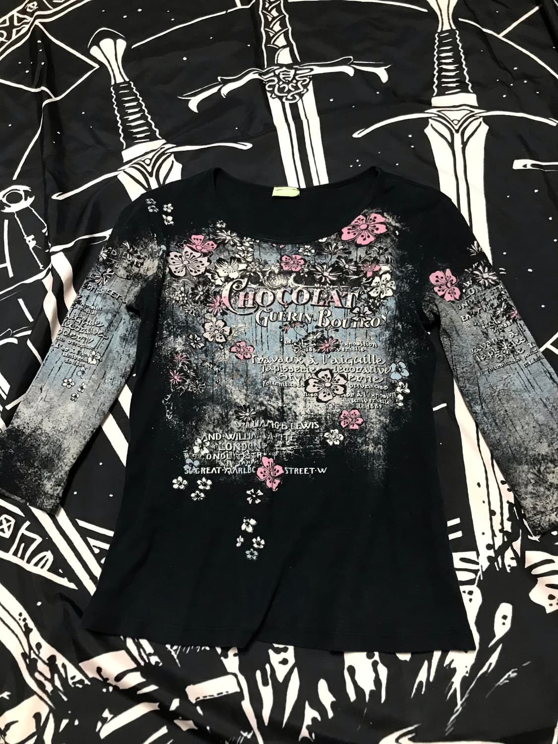 빈티지 펑크 그런지 7부 티셔츠 상품이미지1