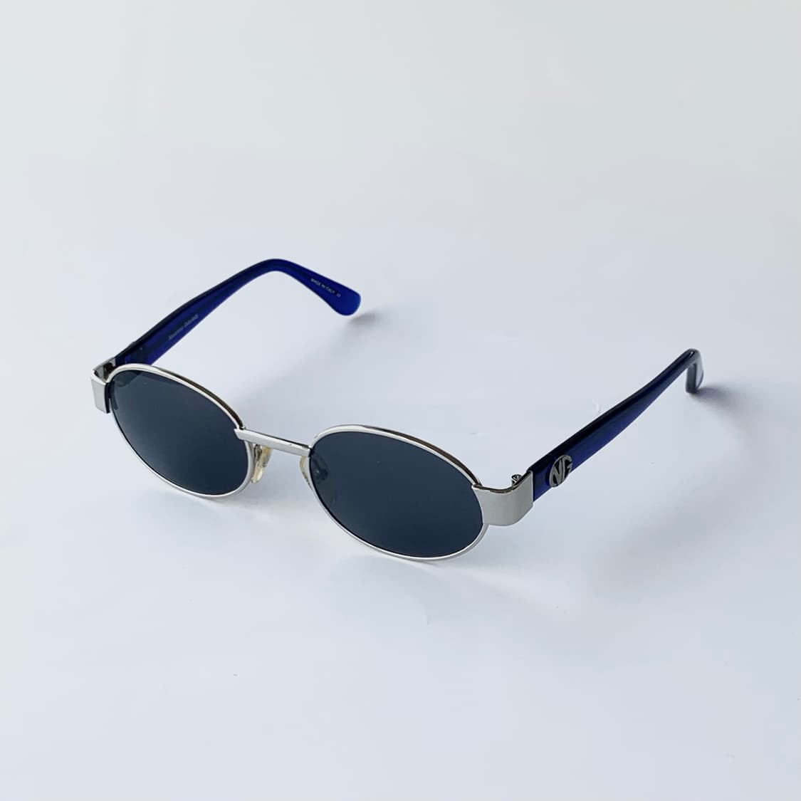 969 데드스탁 빈티지선글라스 실버 슬림 오벌 블루 픽키 상품이미지2