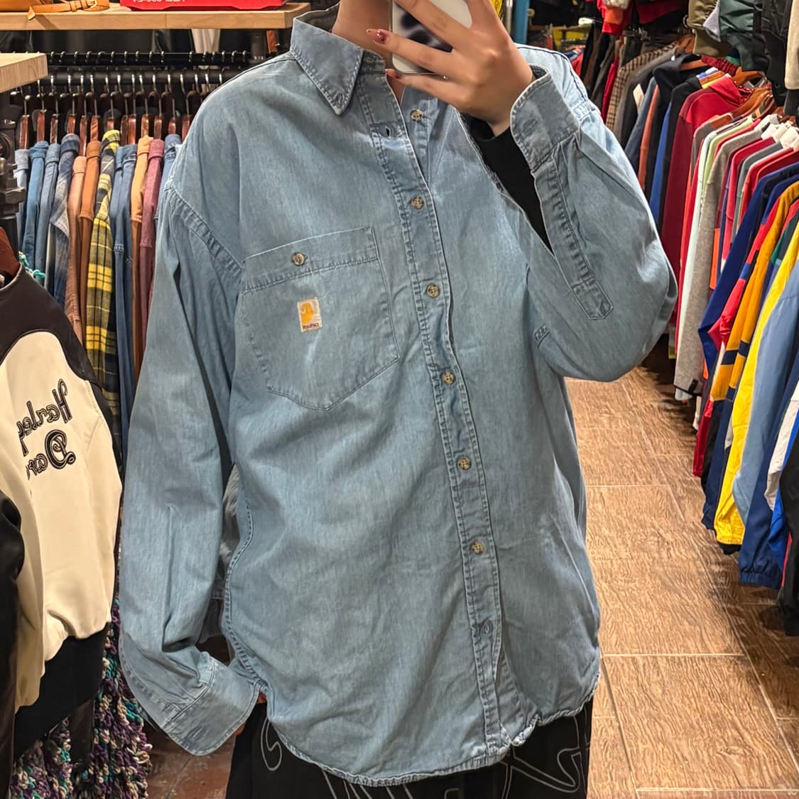 [HI] Carhartt 데님셔츠 연청 상품이미지4