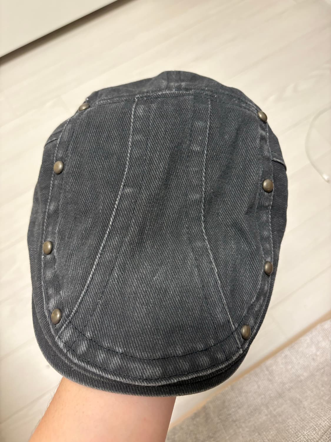 레씨토 워시드 헌팅캡 블랙 상품이미지1