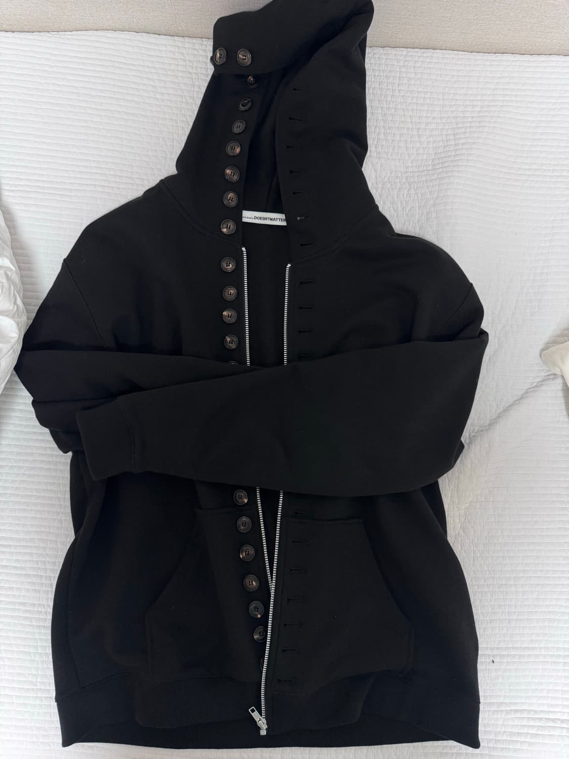 doesntmatter Button Hoodie (Black) 2사이즈 상품이미지3