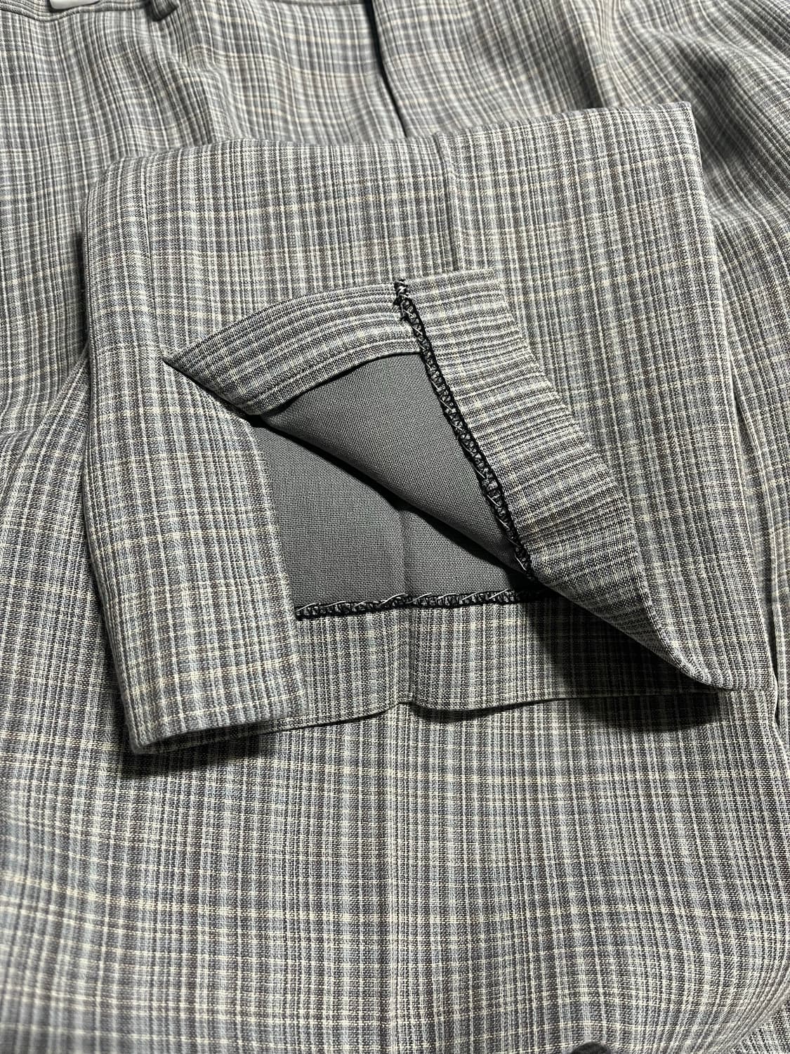 오라리 하드 트위스트 울 체크 슬랙스 3 상품이미지4