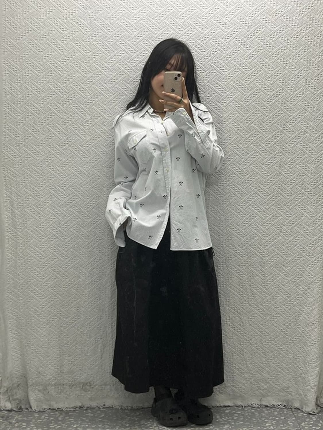 폴로 랄프로렌 럭비 해골패턴 클래식 핏 스트라이프 셔츠 M C06454 상품이미지2