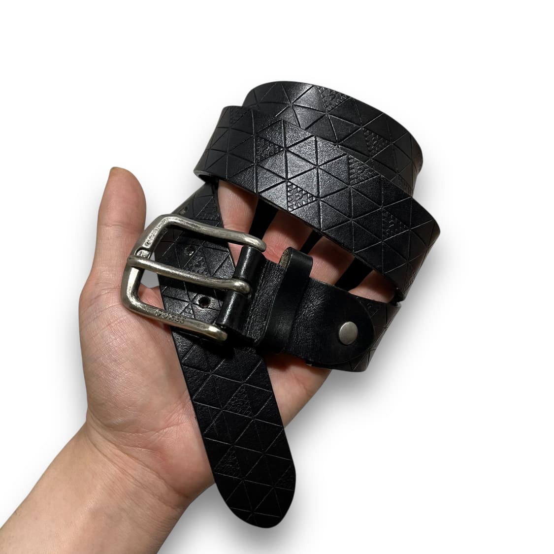 게스 락시크 딥 다크 레더 빈티지 벨트 상품이미지3