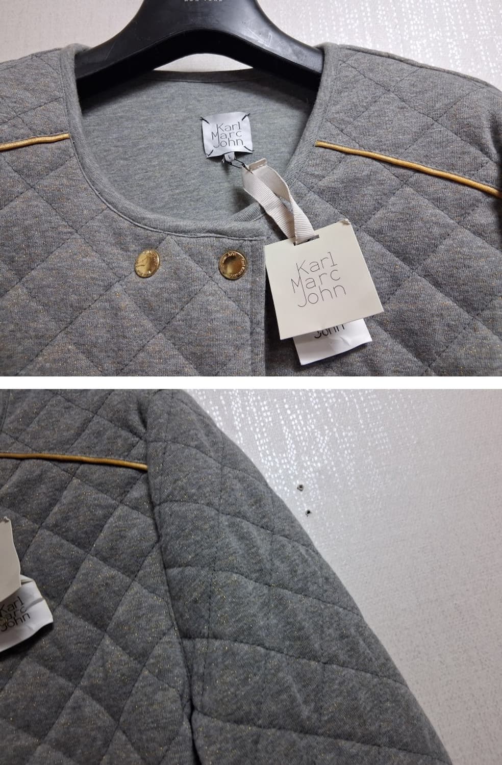 karl mark john 퀼팅더블면쟈켓 면누빔더블가디건 66 새옷 상품이미지4