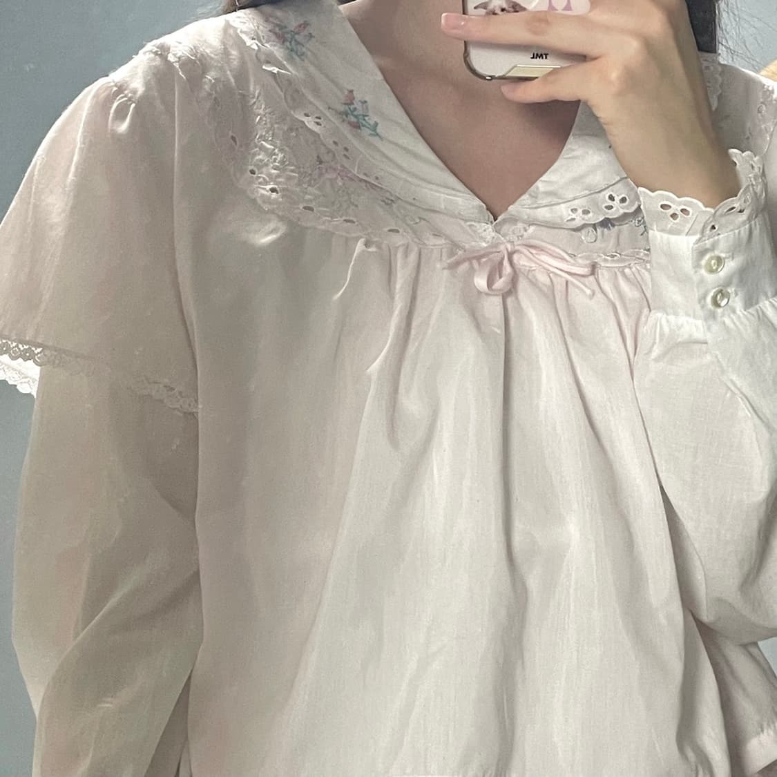몬니빈티지 일본빈티지 레이스자수블라우스 상품이미지4